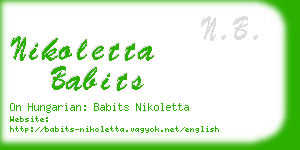 nikoletta babits business card